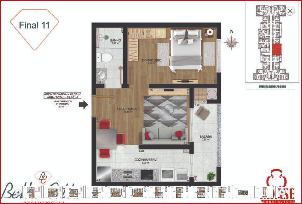 Apartamento, 1 quarto, 42 m² - Foto 9